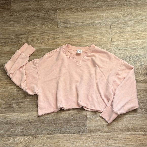 Aerie Pink Cropped Sweatshirt - Picture 1 of 7